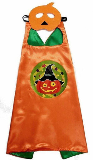 Halloween Cape & Mask - Pumpkin Ghost Set