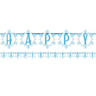 Snow Queen Happy Birthday Banner 2.8M