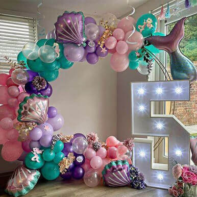 Mermaid Theme Latex Aluminum Foil Shell Fishtail Balloon - Image 6