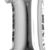 Number 1 Silver Party Foil Balloon 16Inch