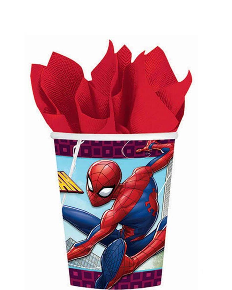 SpiderMan Webbed Paper Cup, 9Oz, 8Pcs