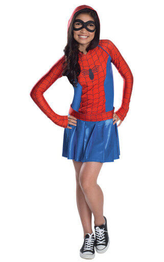 Hooded Dress Kids Spider-Girl Costume comic book Superhero costume