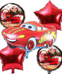 Car Theme Balloons (Set of 5) for Car theme birthday decorations for boys McQueen balloon for McQueen birthday