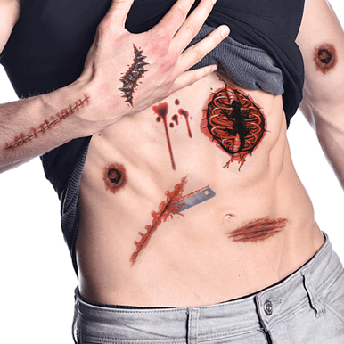 Halloween Scar Pattern Tattoo Stickers Waterproof - Image 2