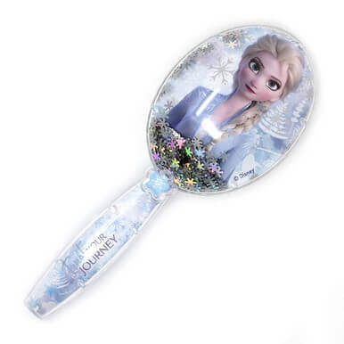 Frozen 2 Girls Snowflake Confetti Hair Brush, Silver - Image 3