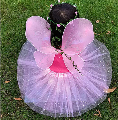 Copy of Butterfly Wing And Skirt Girls Butterfly Costume Fairy Birthday Party Wings Dress Up for Halloween - Image 2