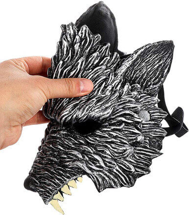 Wolf Accessories  Head Mask with Werewolf Claws Gloves Set