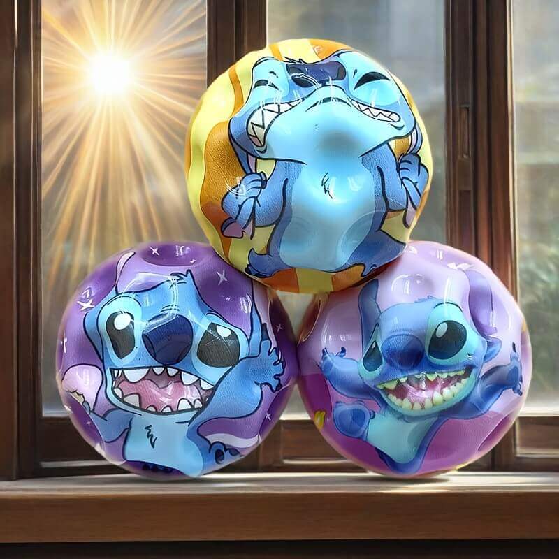Stitch Bouncy Balls – Colorful Moon-Shaped Fidget Toys with Fun Character Designs, Stress Relief & Relaxation Accessories for Kids and Friends