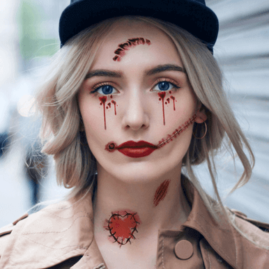 Halloween Scar Pattern Tattoo Stickers Waterproof