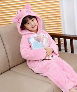 Flannel Animal Siamese Long Sleeve Pajamas