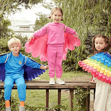 Cape and Mask Set Phoenix Bird Peacock for Children Performance - Image 14