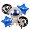 Astronaut Theme Happy Birthday Foil Balloon Set
