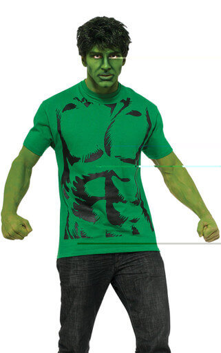 Hulk T-shirt and Wig Set for Adults - Rubie's men's Marvel Universe