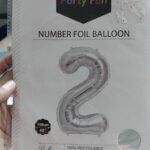 Number 2 Silver Party Foil Balloon 16Inch