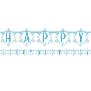 Snow Queen Happy Birthday Banner 2.8M - Image 2