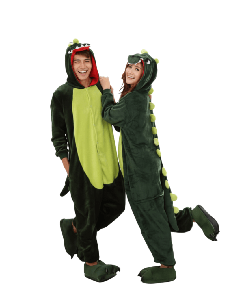 Adult Green Dinosaur Onesie  Pajama