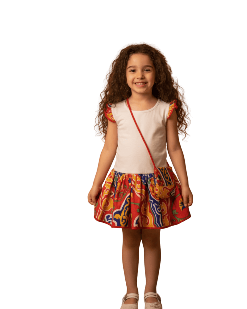 Ramadan Dress For Girls Colorful Traditional Ramadan Outfit with Mini Bag