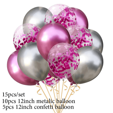 Rose and Silver - Confetti Balloon Bouquet