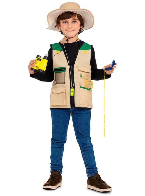 Explorer Costume dress up Explore Outdoor Adventure Kit For Young Kids, Cargo Vest And Hat Set