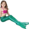 Swimsuit Tail With Mono Fin Kids Green Set For Girls-Aj-Costumes
