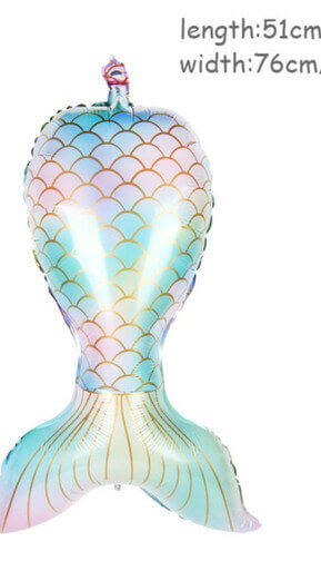 Mermaid Theme Latex Aluminum Foil Shell Fishtail Balloon - Image 4