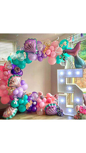 Mermaid Theme Latex Aluminum Foil Shell Fishtail Balloon