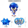 5-Pieces Sonic The Hedgehog Foil Balloons Set