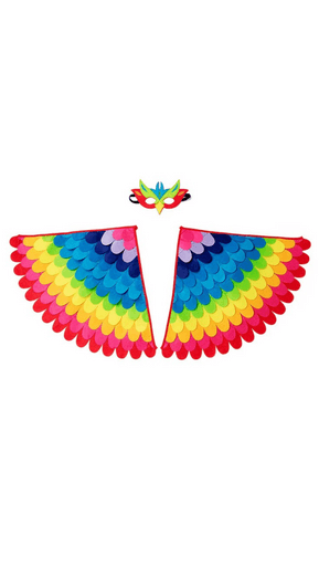 Cape and Mask Set Phoenix Bird Peacock for Children Performance - Image 5