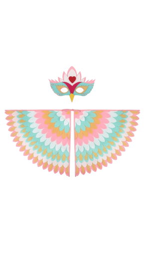 Cape and Mask Set Phoenix Bird Peacock for Children Performance - Image 3