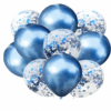 Metallic sequin latex 12 inch balloon set