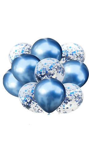 Metallic sequin latex 12 inch balloon set