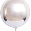 1-Piece 18inch 4D Sphere Silver Orbz Foil Balloon