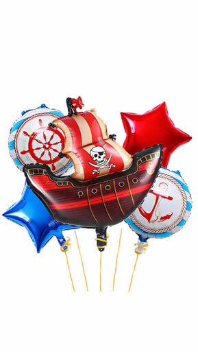 5-Pieces Pirates Foil Balloons Set - Image 2