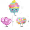 5-Pieces Sweet Cupcake Foil Balloons Set ? Birthday Party Decorations