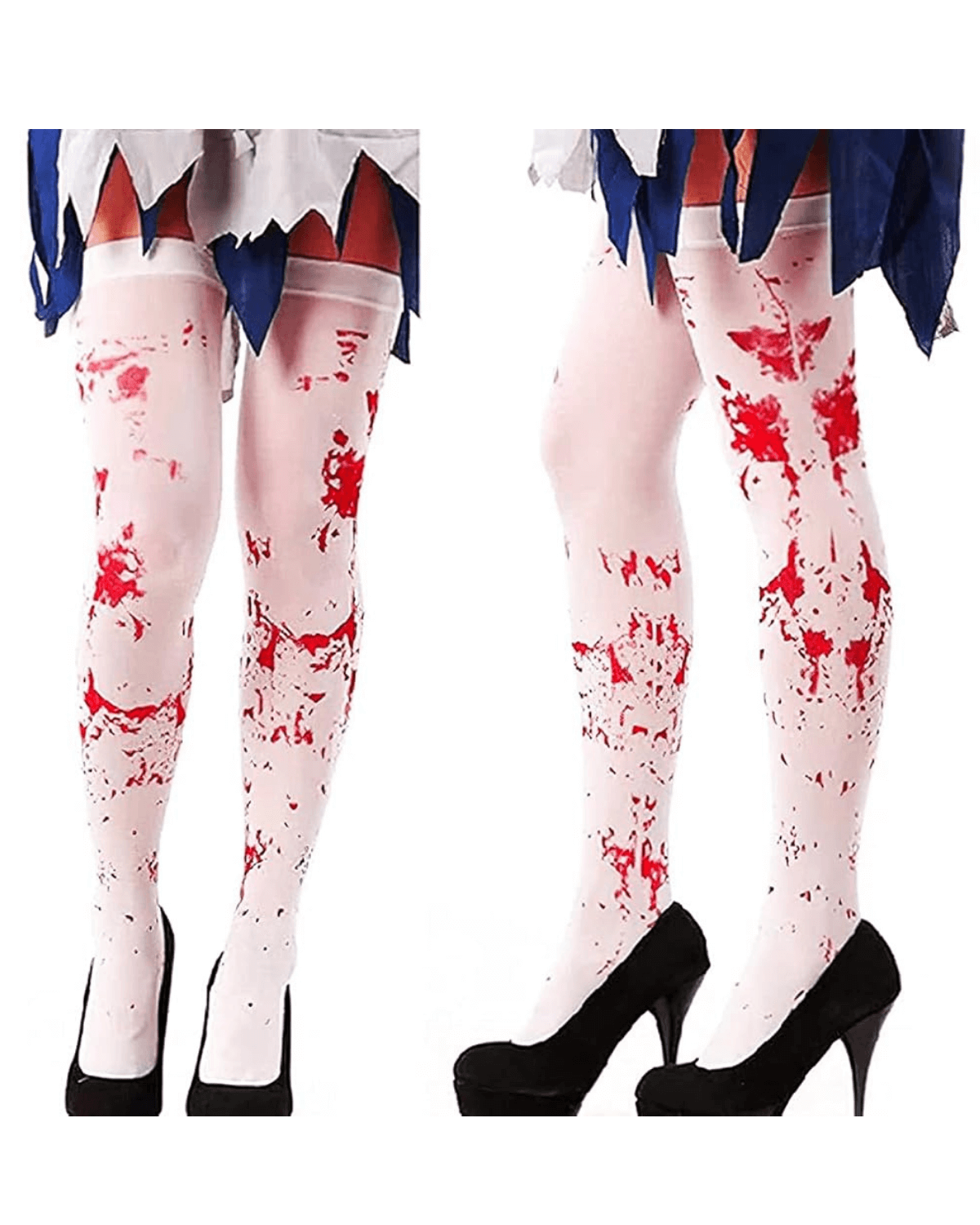 Stockings White Bloody High Socks for Halloween Cosplay Costume