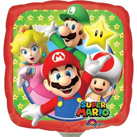 A20 Mario Bros. Mini Square Balloon 9In