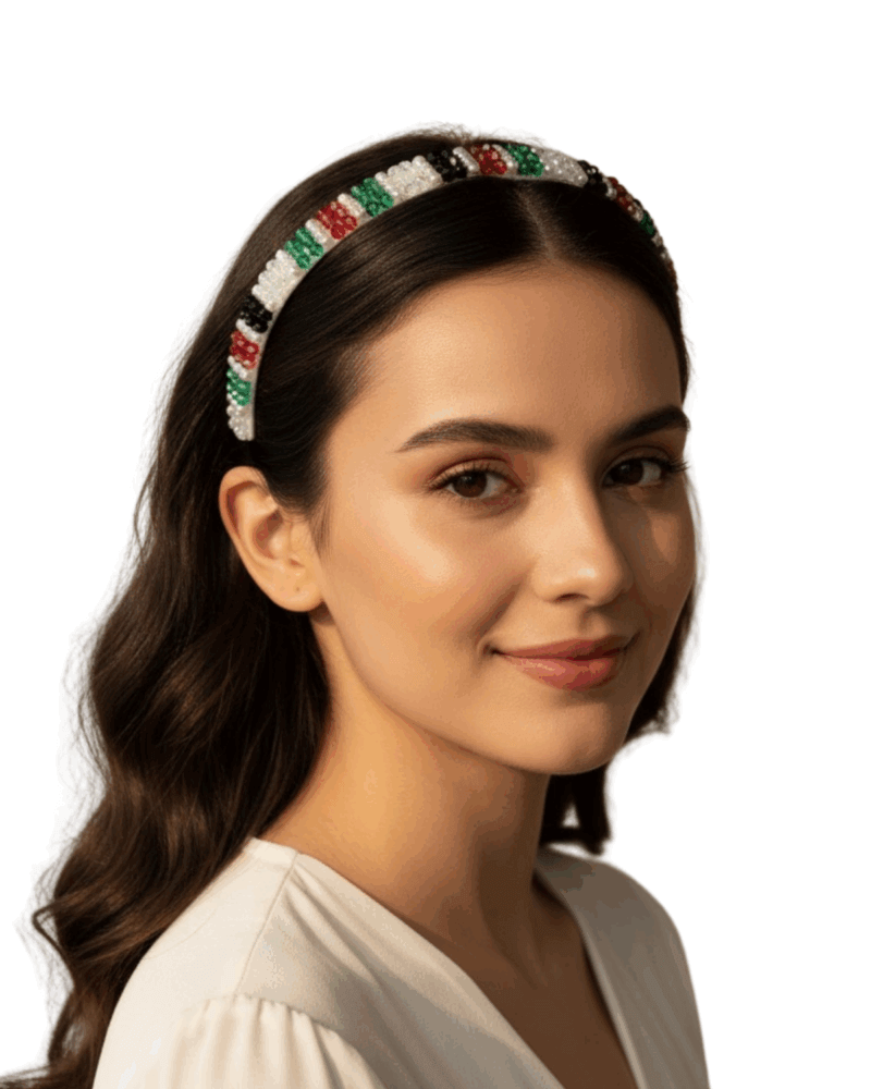 Headband UAE Flag | Elastic National Day Hair Accessory for Women, Men & Kids | Perfect for Parades, School Events & Celebrations