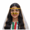 Girls Golden Battoulah Burqa Set for Women - Khaleej Hijab & Face Veil | Emirati Niqab Style | Traditional Modest | UAE Cultural Clothing