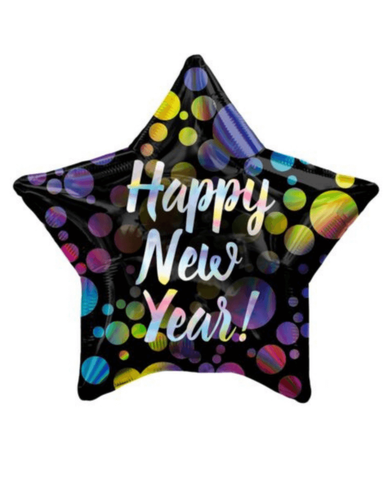 1pc 18″ Star Happy New Year Foil Balloon