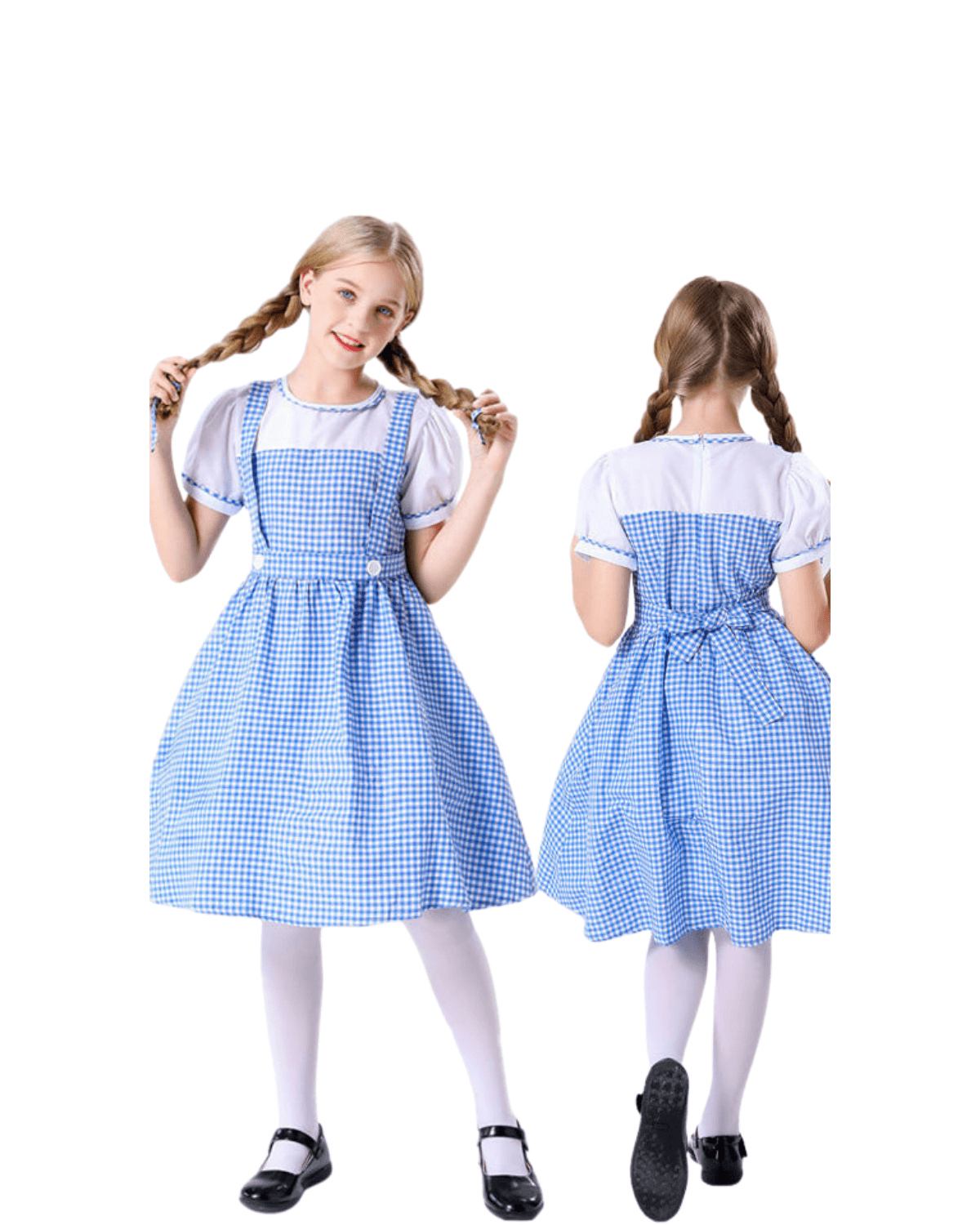 Women’s Blue Gingham Storybook Girl Costume – Dorothy Fairytale Dress - Image 2