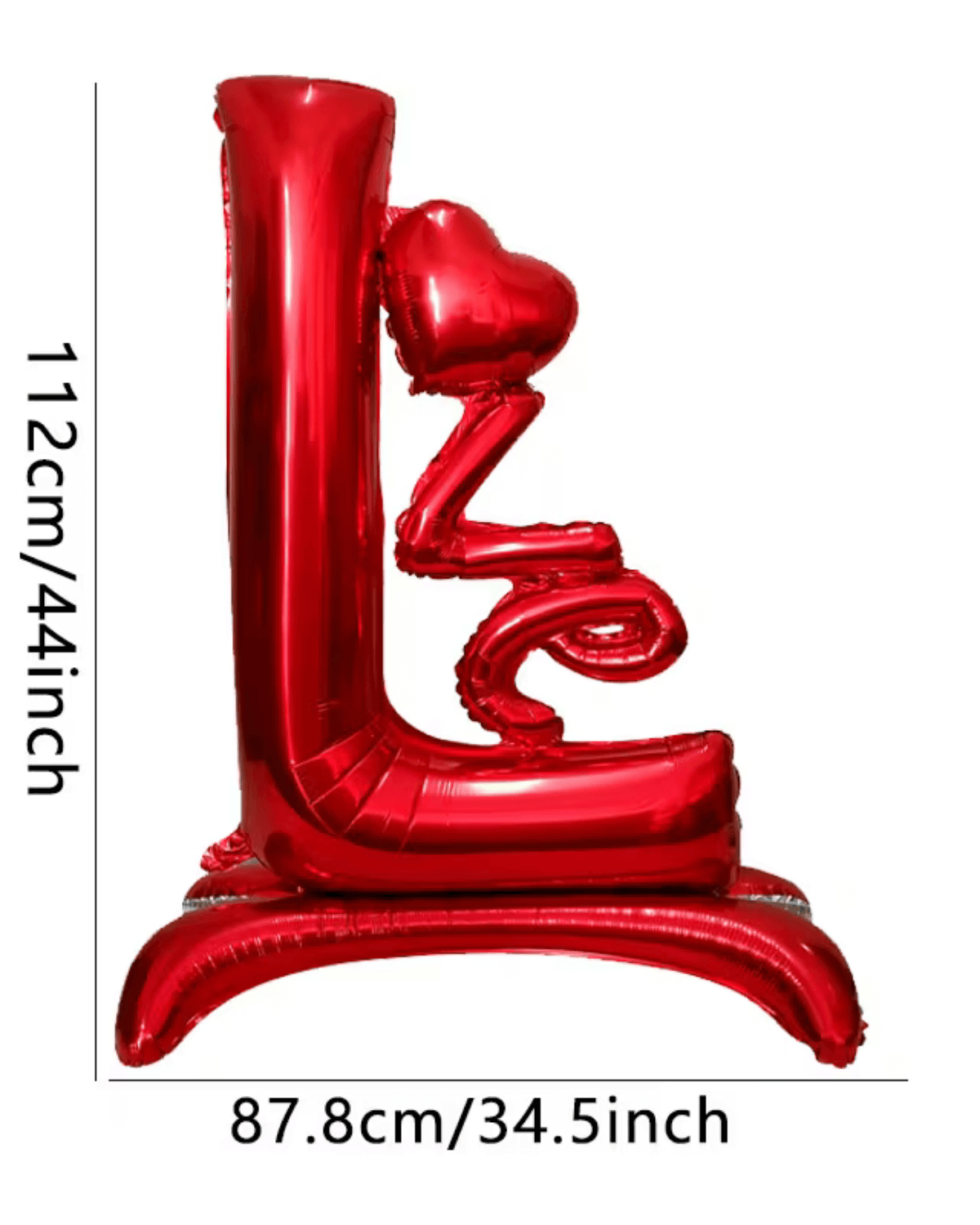 3D Standing LOVE Foil Balloon Set – Bright Red Aluminum Balloons for Valentine’s Day, Weddings & Party Backdrops - Image 2
