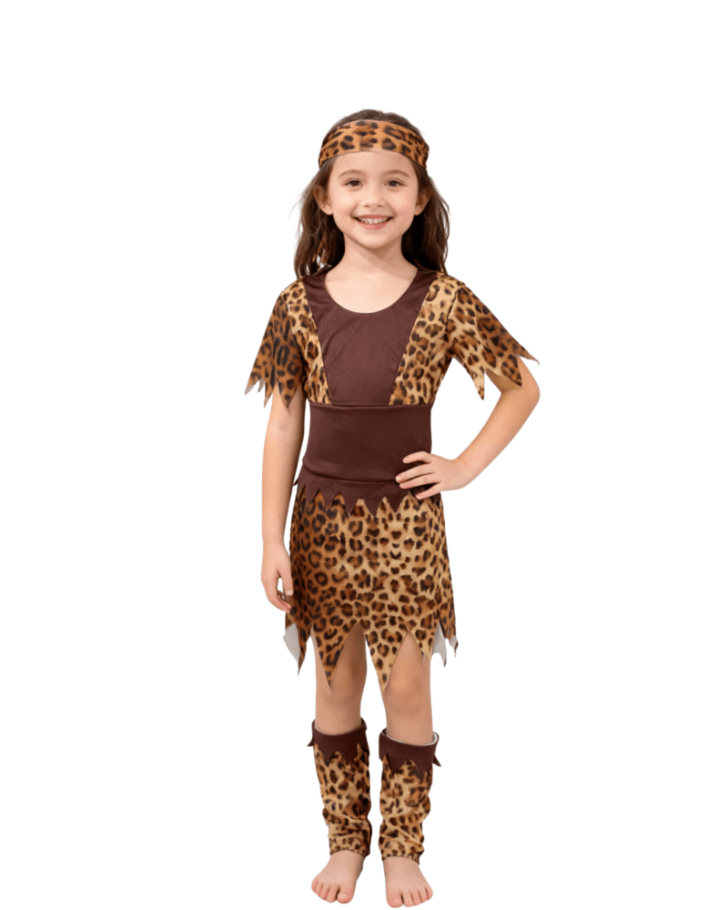 Costumes Girls Kids Stone Age Cave Girl Historical Jungle & Tribal Look