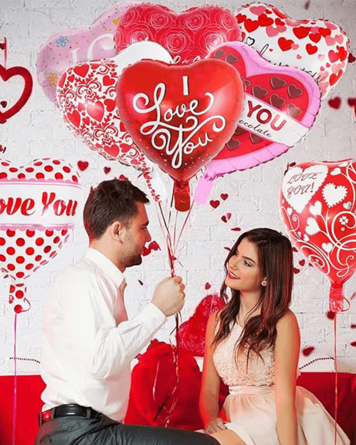 18-Inch Heart-Printed Foil Balloon Set – Romantic Valentine’s Day & Wedding Party Decorations - Image 4