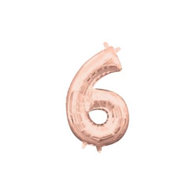 L16 NUMBER 6 ROSE GOLD MINI SHAPE FOIL BALLOON