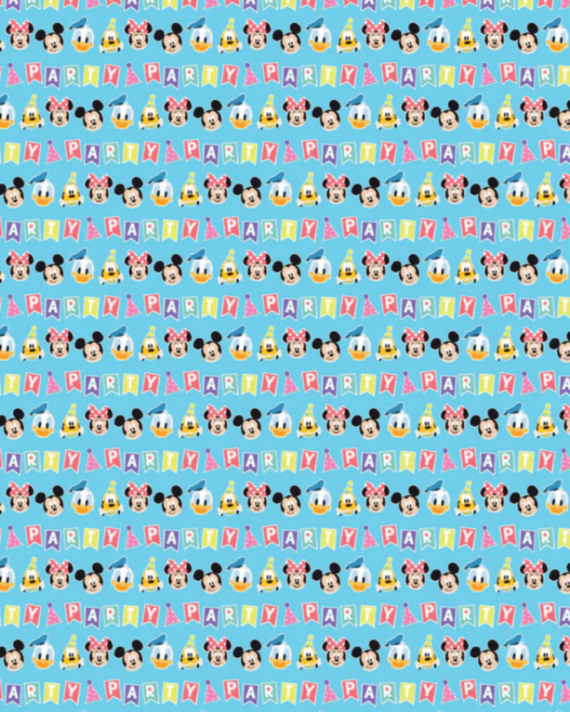 DISNEY BLUE MICKEY & FRIENDS GIFTWRAP